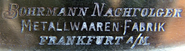 B.Bohrmann company non-silvered HOLLOW WARE, mark c.1881