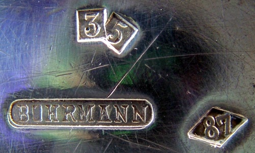 Bohrmann company silver-plated HOLLOW WARE, mark c.1887 - 1895
