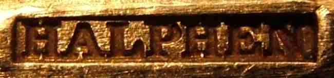The inscription HALPHEN used by Manufacture de L'Alfénide between 1888 and 1931 The inscription HALPHEN used by Manufacture de L'Alfénide between 1888 and 1931