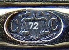 The oval 'CC' mark used on silver-plated Christofle cutlery between c.1855 and c.1862