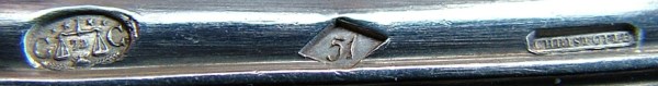 Disposition of marks on silver-plated Christofle cutlery produced between in 1851 Disposition of marks on silver-plated Christofle cutlery produced between in 1851