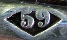 The production year marking on silver-plated Christofle cutlery between c.1844 and c.1859