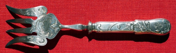A silver-plated Art Nouveau fish-fork made of brass in 1903