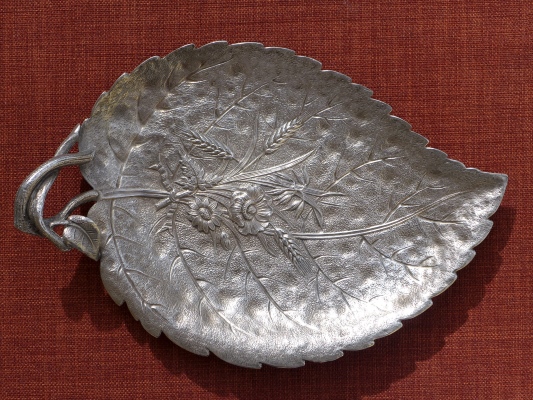 dustpan for table cleaning made from low-quality nickel silver c.1890