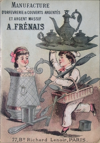 A colour advertisement of ARMAND FRENAIS company, issued around 1880