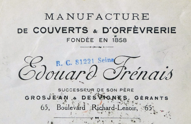 Fragment of a cheque, issued by Edouard Frenais in 1925