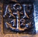 Mark for large/special pieces of cutlery manufactured using  alfenide as a base metal for silvering