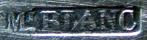 early mark for hollow ware and flat ware items produced using mtal blanc (before c.1895)
