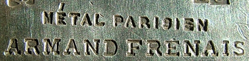 mark for the silver-plated ARMAND FRENAIS items made of tin-containing alloy PARISIEN METAL during 1890-1913