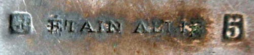 mark for silver-plated items with tin-containing base metal