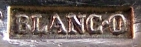Marks for silver-plated ladles manufactured using mtal blanc (brass) as a base metal for silvering