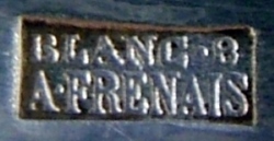 Marks for silver-plated ladles manufactured using mtal blanc (brass) as a base metal for silvering
