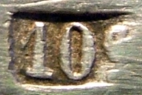 Marks for silver-plated ladles manufactured using mtal blanc (brass) as a base metal for silvering