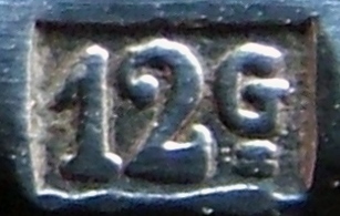 Marks for silver-plated ladles manufactured using mtal blanc (brass) as a base metal for silvering