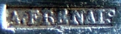 Marks for silver-plated ladles manufactured using mtal blanc (brass) as a base metal for silvering