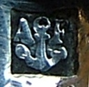 Mark for large/special pieces of cutlery manufactured using mtal blanc (brass) as a base metal for silvering: intermediate period (c.1890 - c.1903)