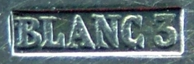 Mark for large/special pieces of cutlery manufactured using mtal blanc (brass) as a base metal for silvering: late period (c.1903 - 1913)