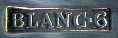 Mark for large/special pieces of cutlery manufactured using mtal blanc (brass) as a base metal for silvering: late period (c.1903 - 1913)