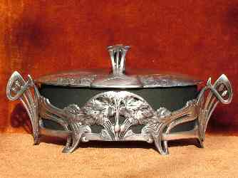 Art Nouveau Gallia piece, probably a butter container (missing of the glass inlet)