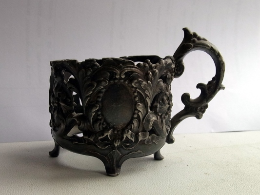 A tea glass holder, made by N.B.W. company from VERIT metal between 1909 and 1915