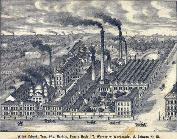 A view of N.B.W. Ltd. factory at Iron str., No.51, Warsaw, c.1900