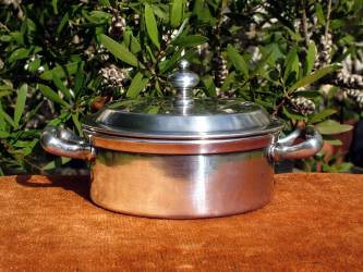 Wellner silver-plated small sauce-pan with the cover and the inscription Harmonie, issued in 1926-1927