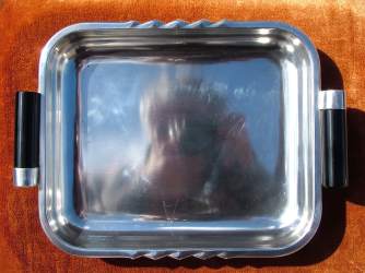 Wellner Zilver Fabrieken: Silver-plated tray with Bakelite handles