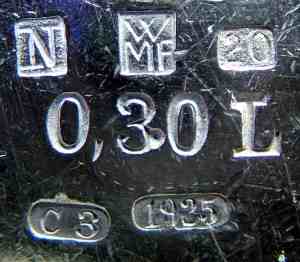 WMF mark  used from 1922 (or earlier) until 1925 (or later)