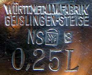 WMF mark used from 1935 until 1965