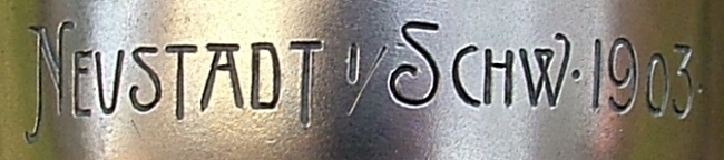 inscriptions on WMF Art Nouveau vase, issued in 1903