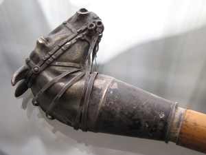 Russian riding crop with silver horse head