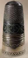 Silver, 'Regency', combined thimble and pincushion