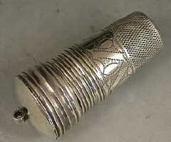 Silver, 'Regency', combined thimble and pincushion