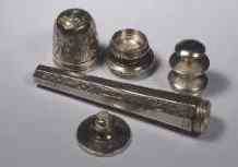 18c, five pieces, silver compendium