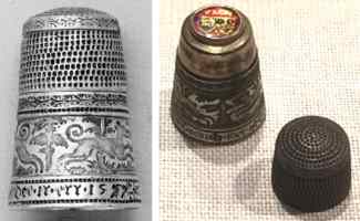 possibly the
earliest complete silver 'Novelty' thimble