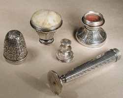 18c, silver, six pieces compendium