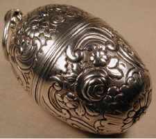 19c egg shaped silver compendium
