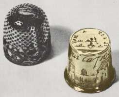 'Complete' silver filigree thimble and gilt liner