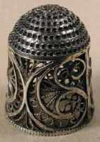 Late 17c silver filigree thimble