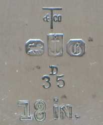 silver tray marked Gorham