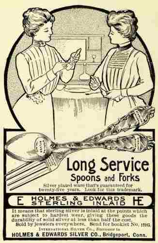 a 1902 advertisement of Holmes & Edwards Silver Co