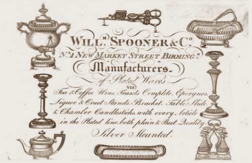 an ancient advertisement of William Spooner & Co, Birmingham