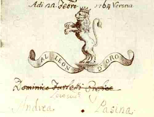 sign of Andrea Pasina silversmith workshop