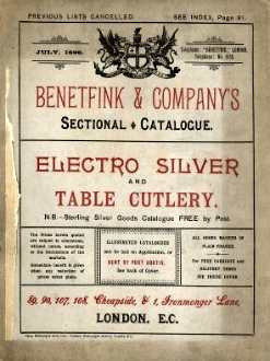 a page of the 1890 catalog of Benetfink & Company