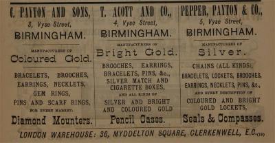 an 1881 advertisement of Walter Thornhill, London