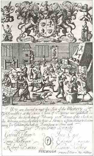 Invitation to the Goldsmiths' Service 1701