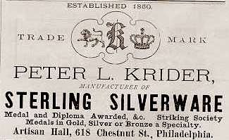 PETER L. KRIEDER ancient advertisement