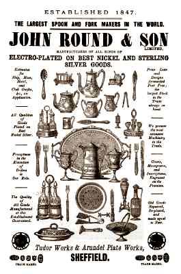 an ancient advertisement of John Round & Son, Sheffield