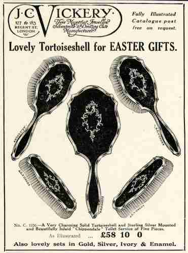 a 1918 advertisement of J.C. Vickery of London