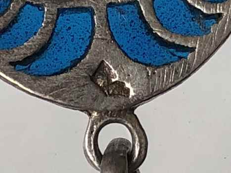 Antique Silver Plique  Jour Religious medallion: hallmark